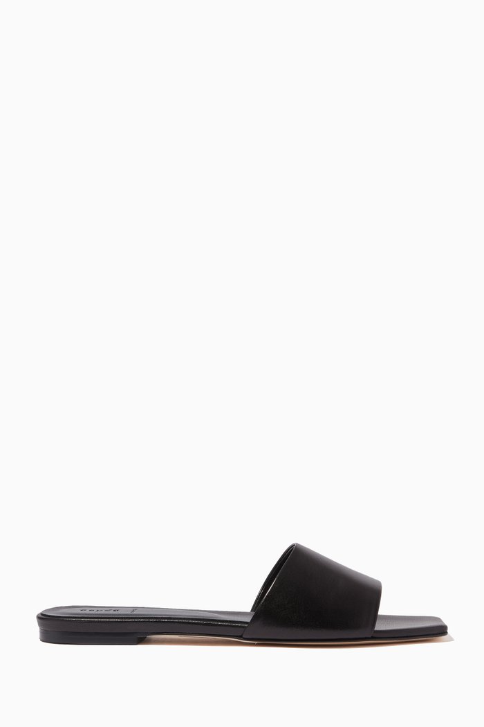

Anna Flat Sandals in Nappa, Black