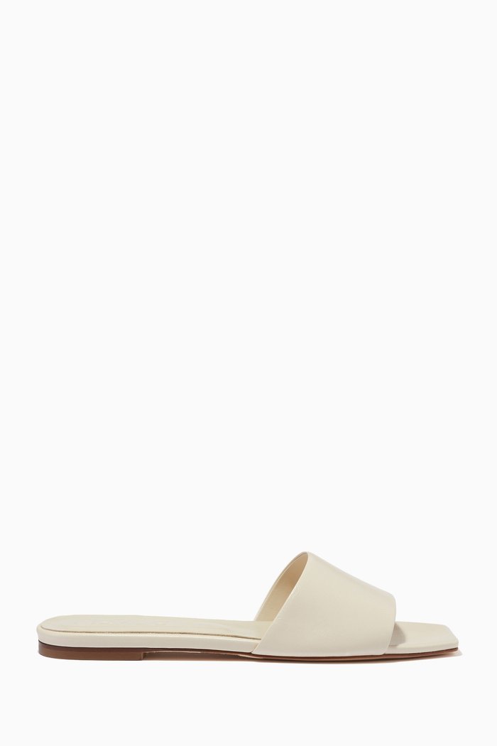 

Anna Flat Sandals in Nappa Leather, Neutral
