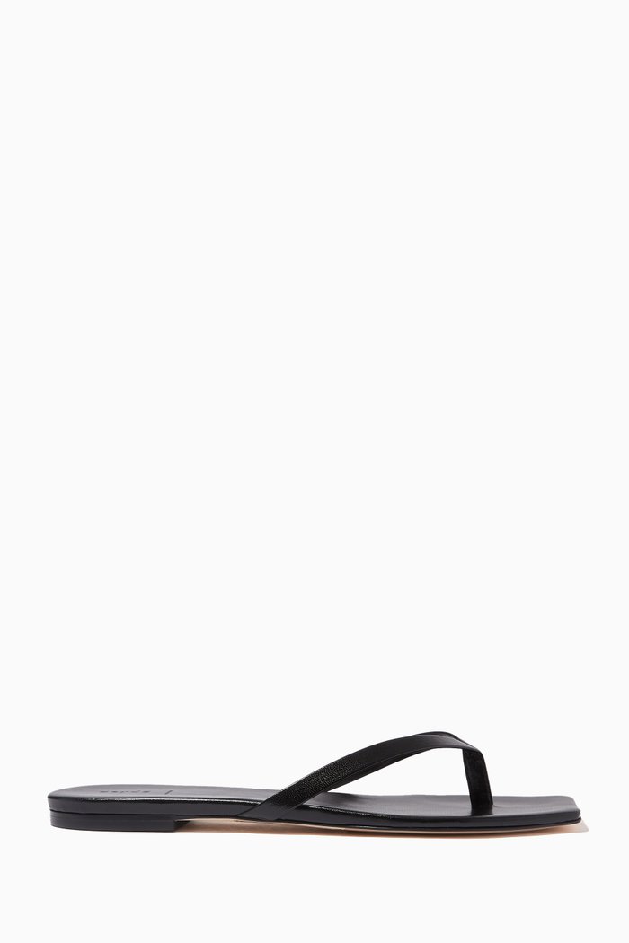 

Renee Flat Sandals in Nappa, Black