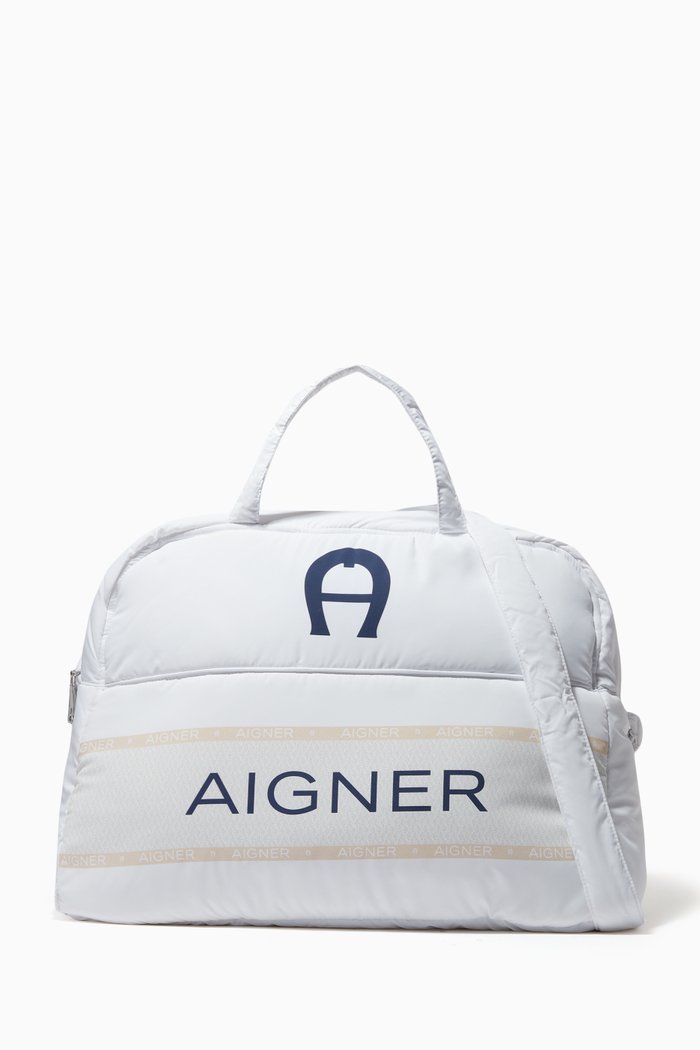 

Logo Diaper Bag in Polyester, White