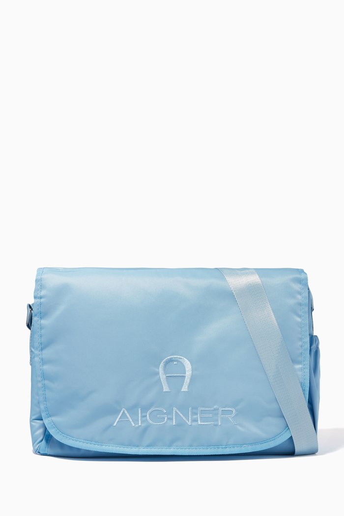 

Logo Diaper Bag in Polyester, Blue