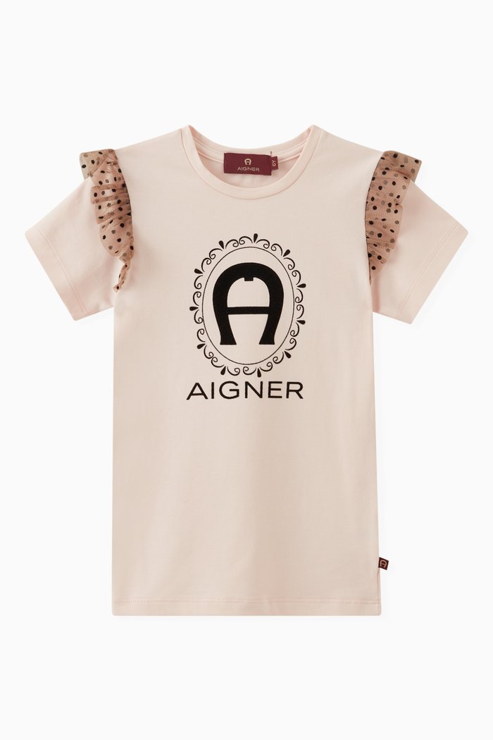 

Polka Dot Logo T-shirt in Jersey, Pink