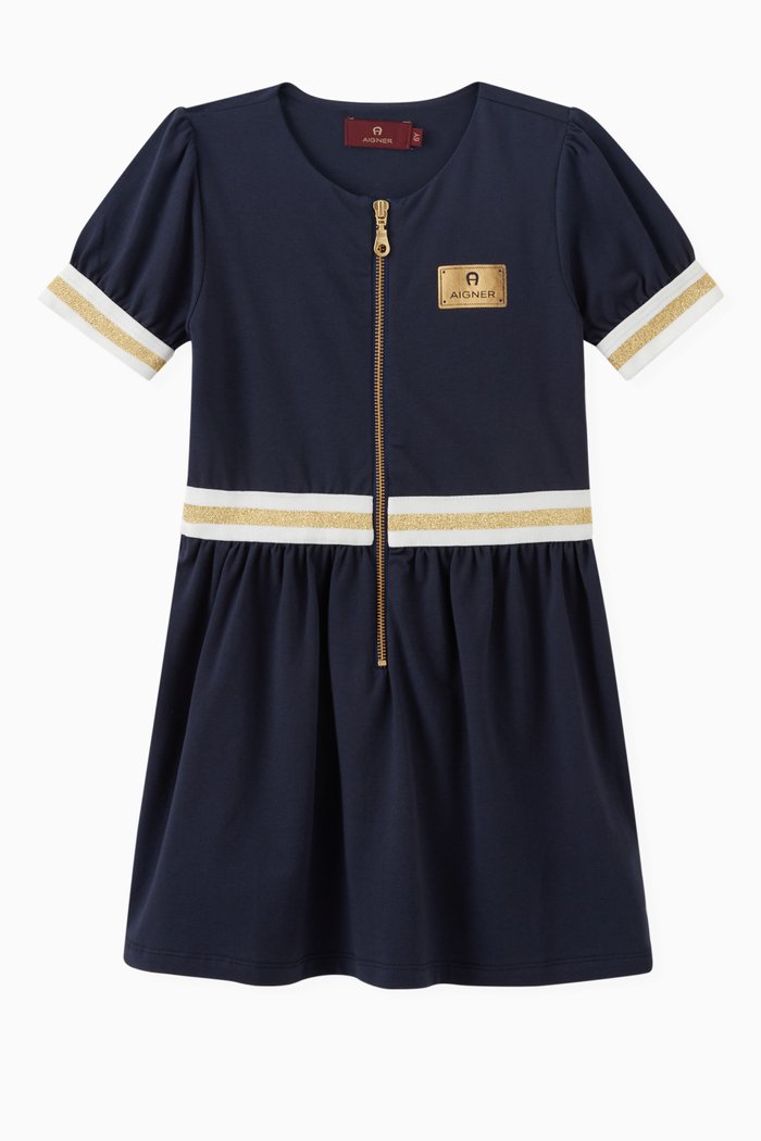 

Zip Dress in Jersey, Blue