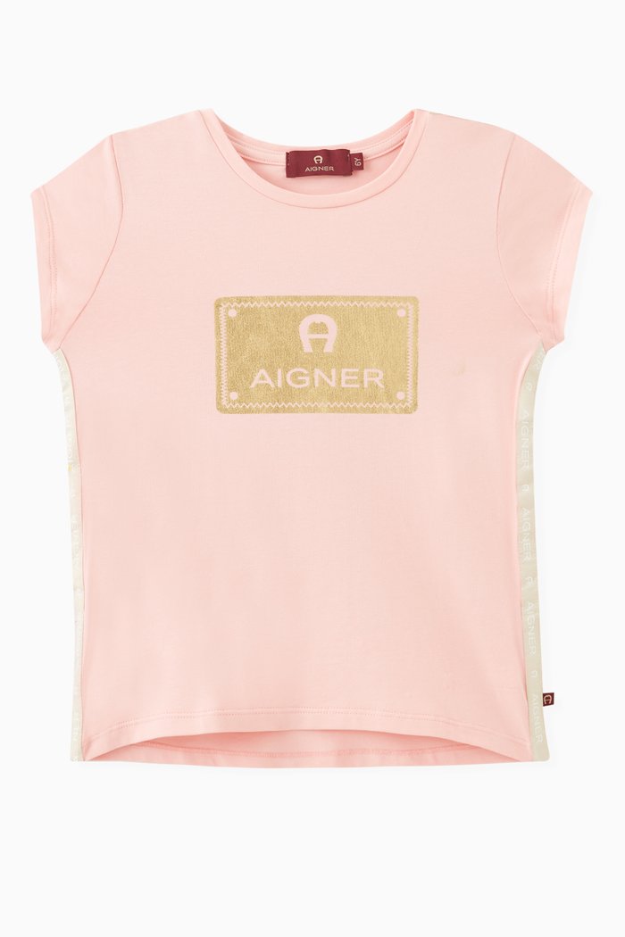 

Foil Logo T-shirt in Jersey, Pink
