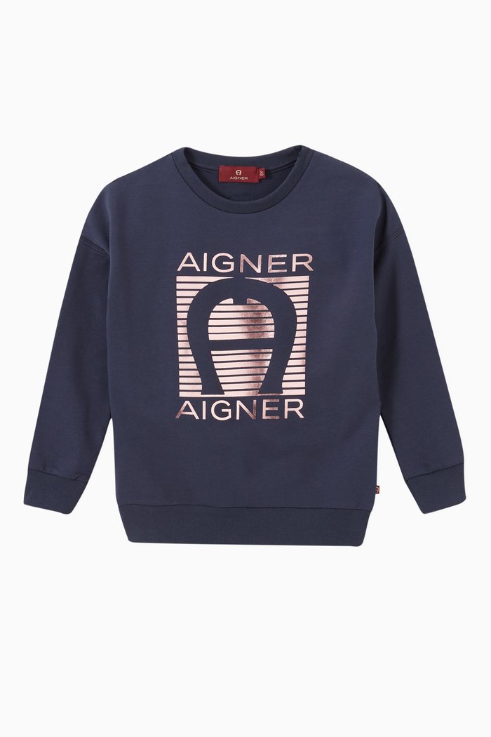 

Foil Logo Sweatshirt in Jersey, Blue