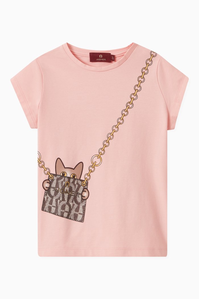 

Cat in a Bag T-shirt in Cotton, Pink