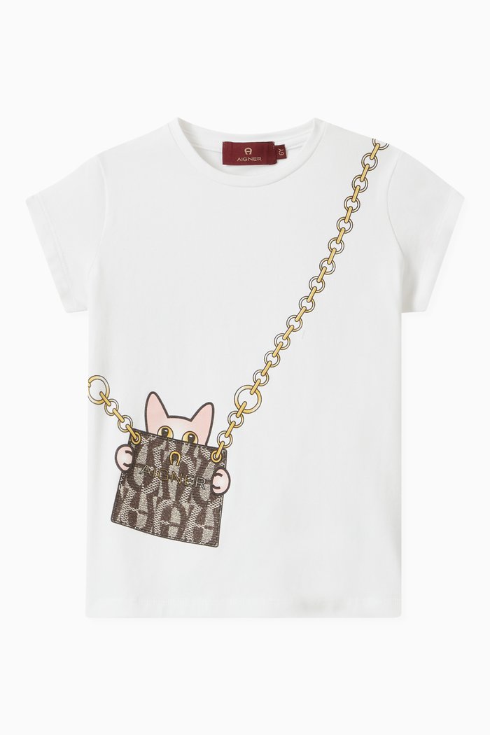 

Cat in a Bag T-shirt in Cotton, White