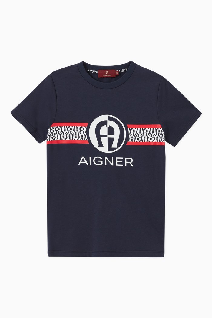 

Logo Tape T-shirt in Jersey, Blue