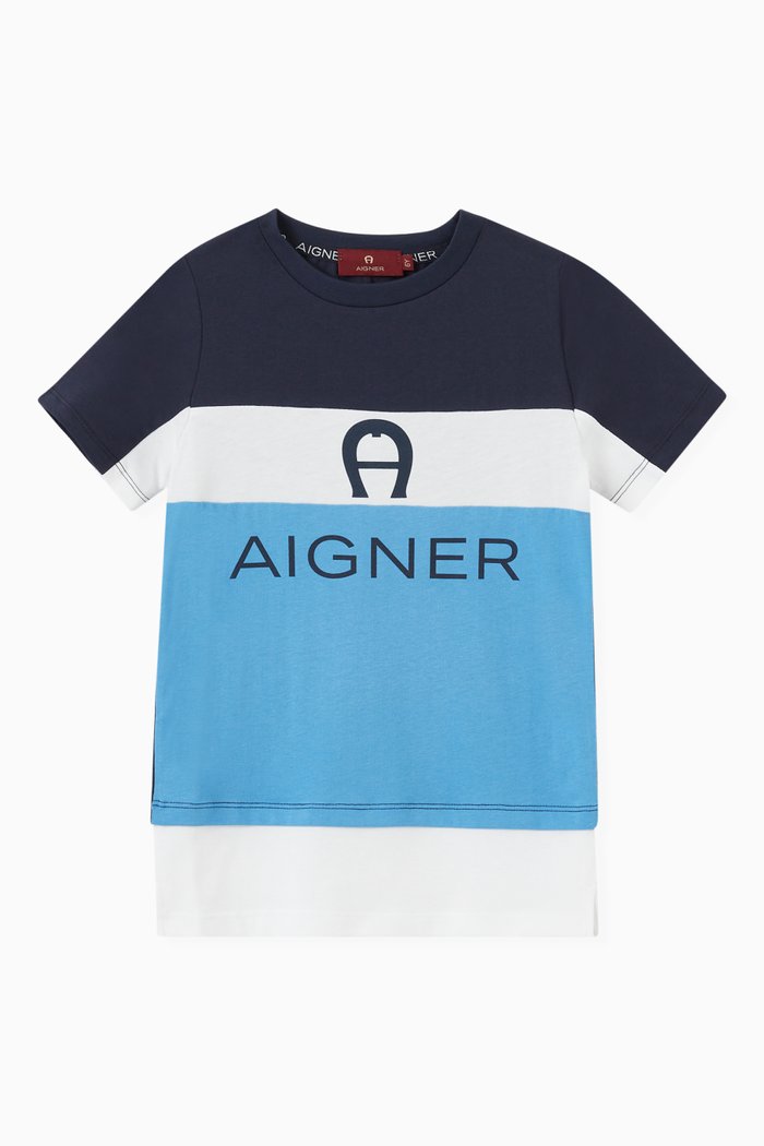 

Colour Blocking Logo T-shirt, Blue