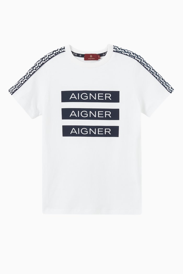 

Logo Tape T-shirt in Jersey, White