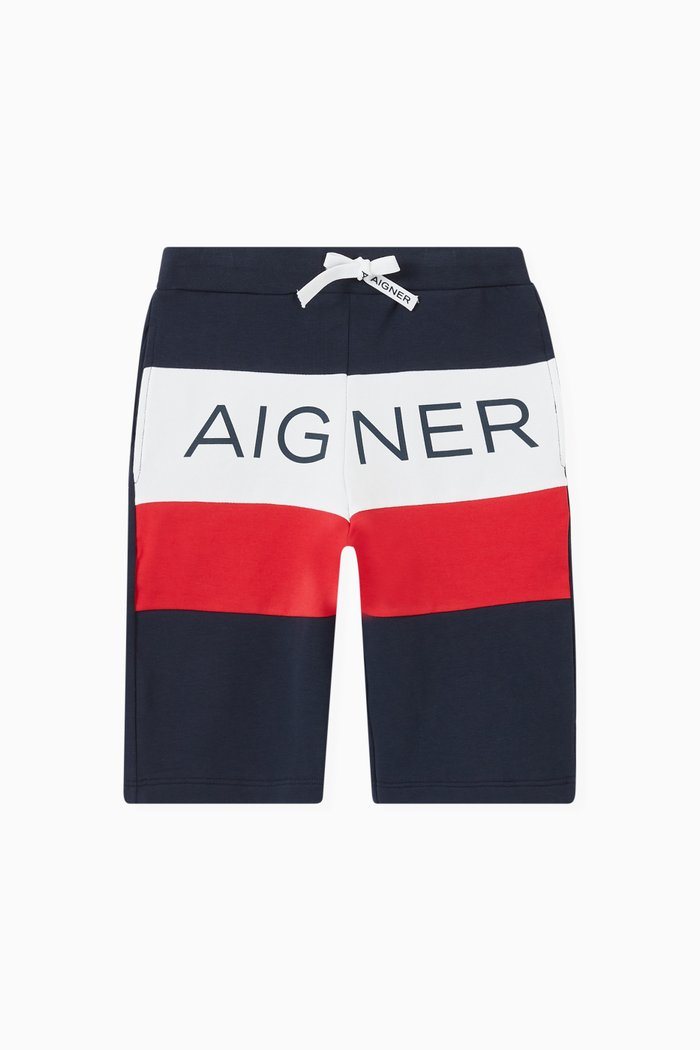 

Colour Blocking Logo Shorts in Jersey, Blue