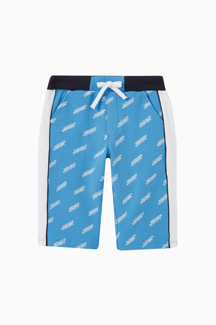 All-over Logo Shorts in Jersey, Blue