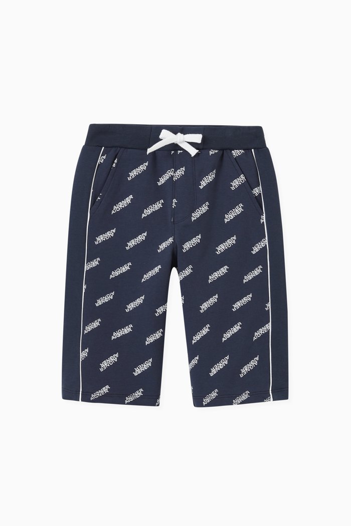 All-over Logo Shorts in Jersey, Blue