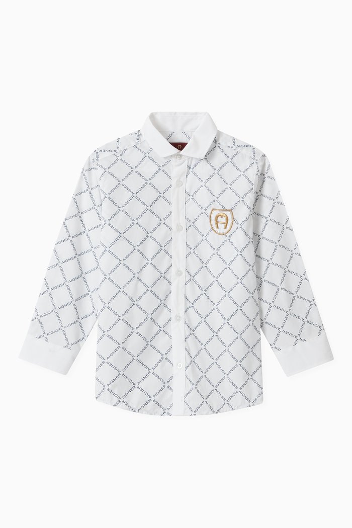

Embroidered Shirt in Cotton Poplin, White
