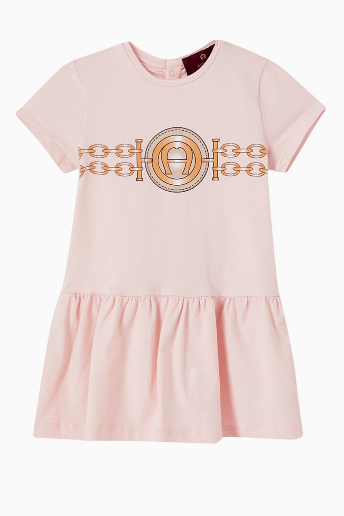 

Foil Logo Dress in Jersey, Pink