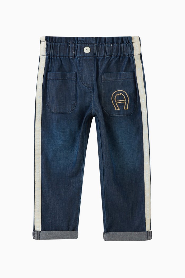 

Logo Tape Pants in Denim, Blue