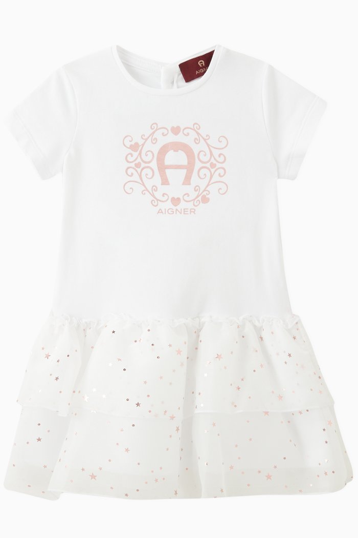 

Tiered Dress in Jersey, White