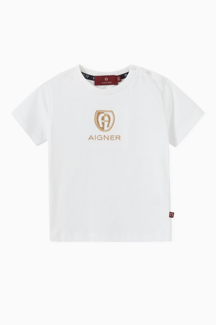 Logo T-shirt in Cotton Jersey, White