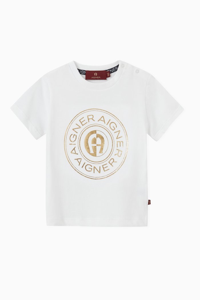 Logo T-shirt in Cotton Jersey, White