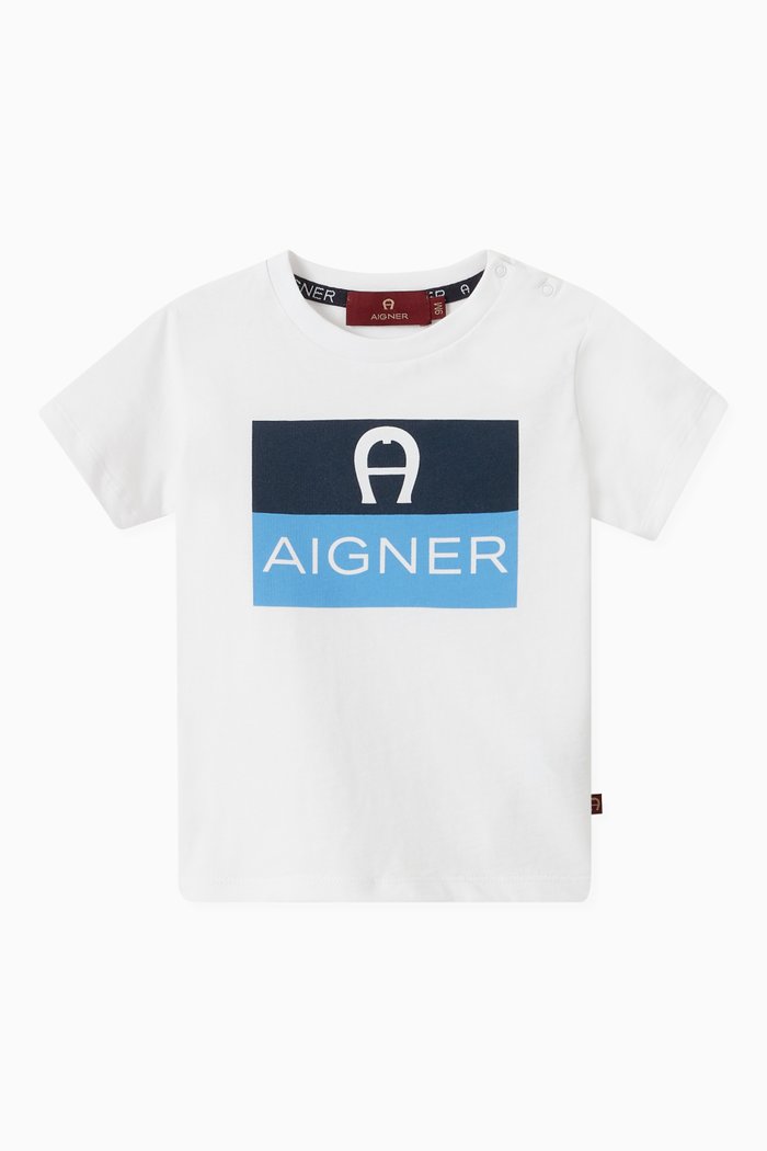 

Logo Colour-Block T-shirt in Cotton, White