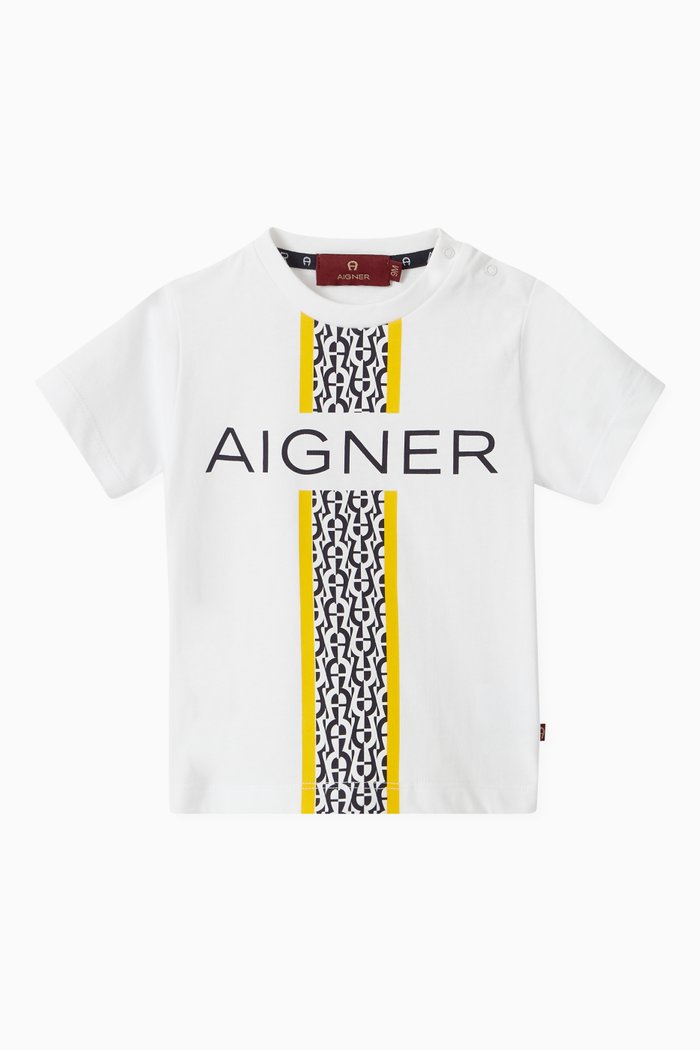 

Monogram Stripe T-shirt in Cotton, White