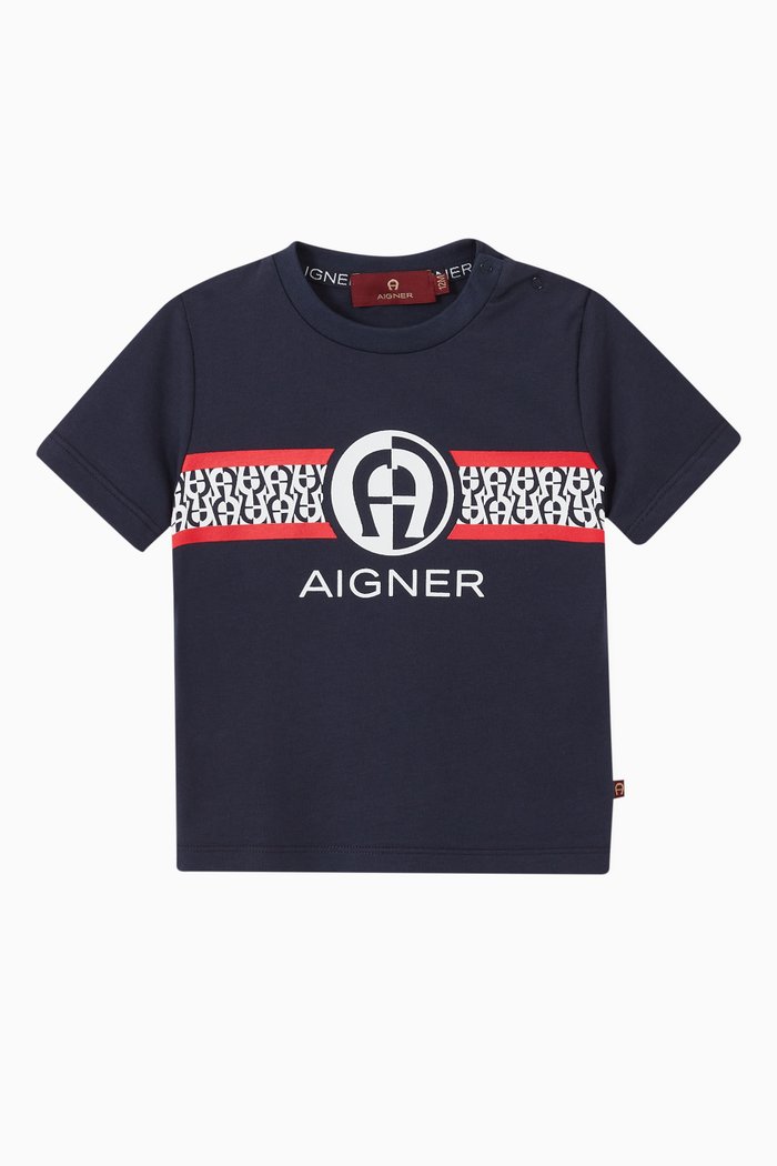 

Logo Tape T-shirt in Jersey, Blue