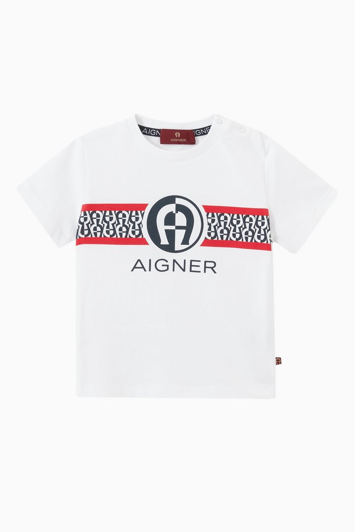 

Logo Tape T-shirt in Jersey, White