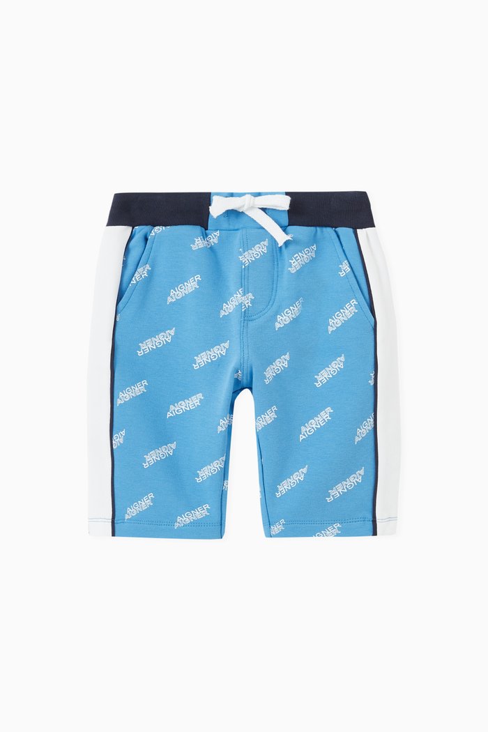 All-over Logo Shorts in Jersey, Blue