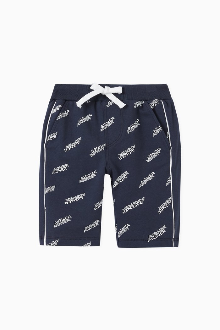 All-over Logo Shorts in Jersey, Blue
