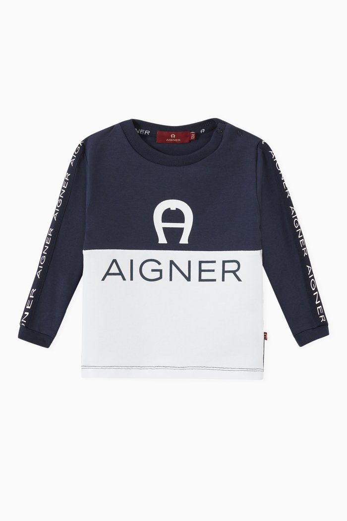 

Logo Tape Sweatshirt in Cotton, Blue
