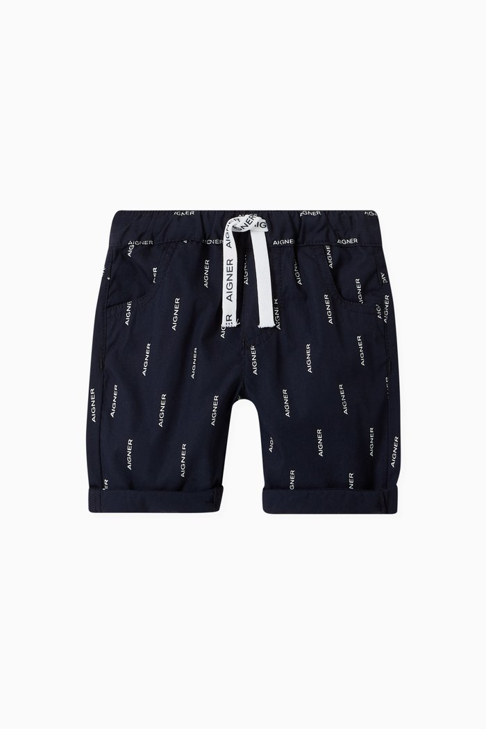 

Logo Bermudas in Cotton Poplin, Blue
