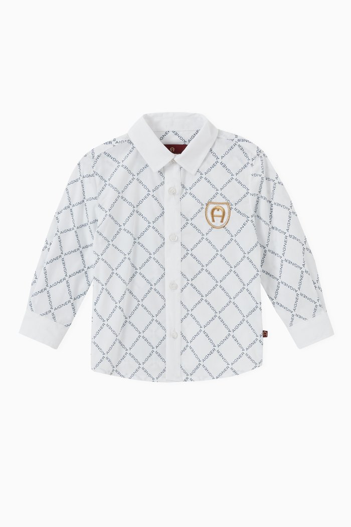

Embroidered Shirt in Cotton Poplin, White