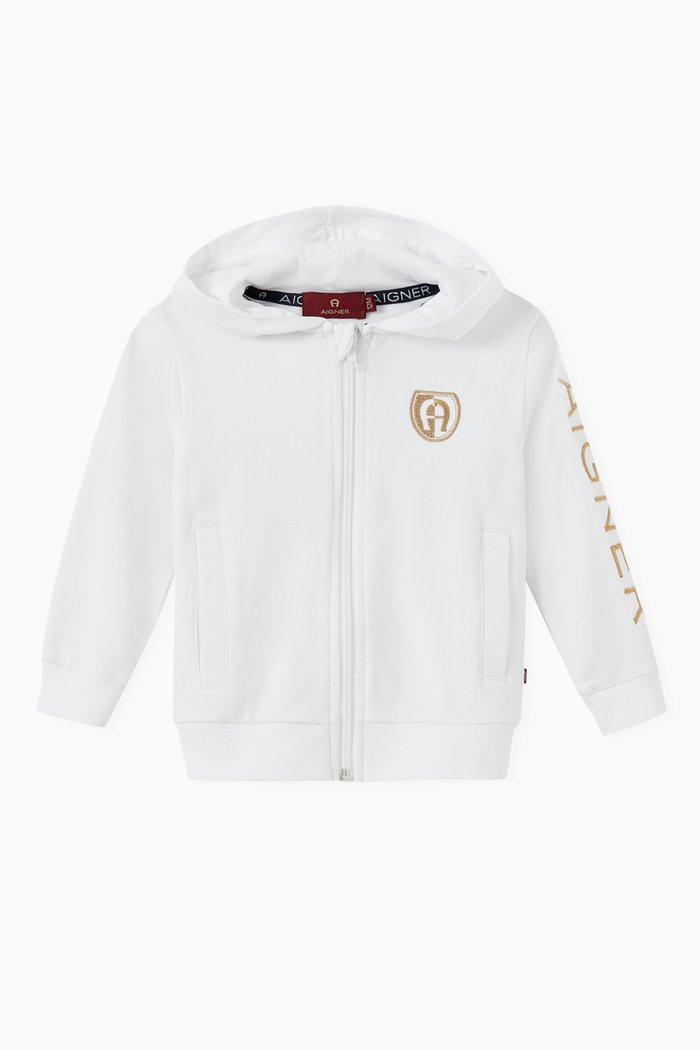 

Logo Hoodie in Jersey, White