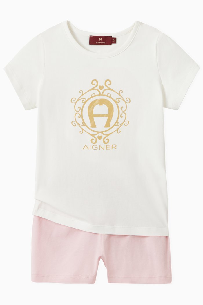 

Logo Pyjama Set in Cotton Jersey, Neutral