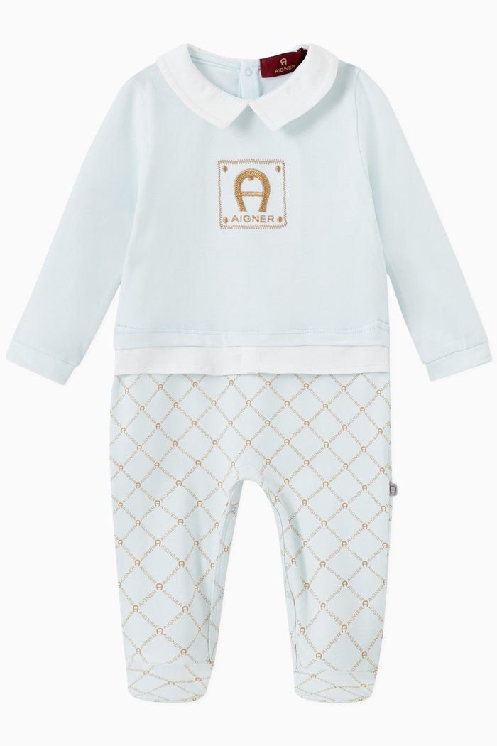 

Logo Babygrow in Pima Cotton Jersey, Blue