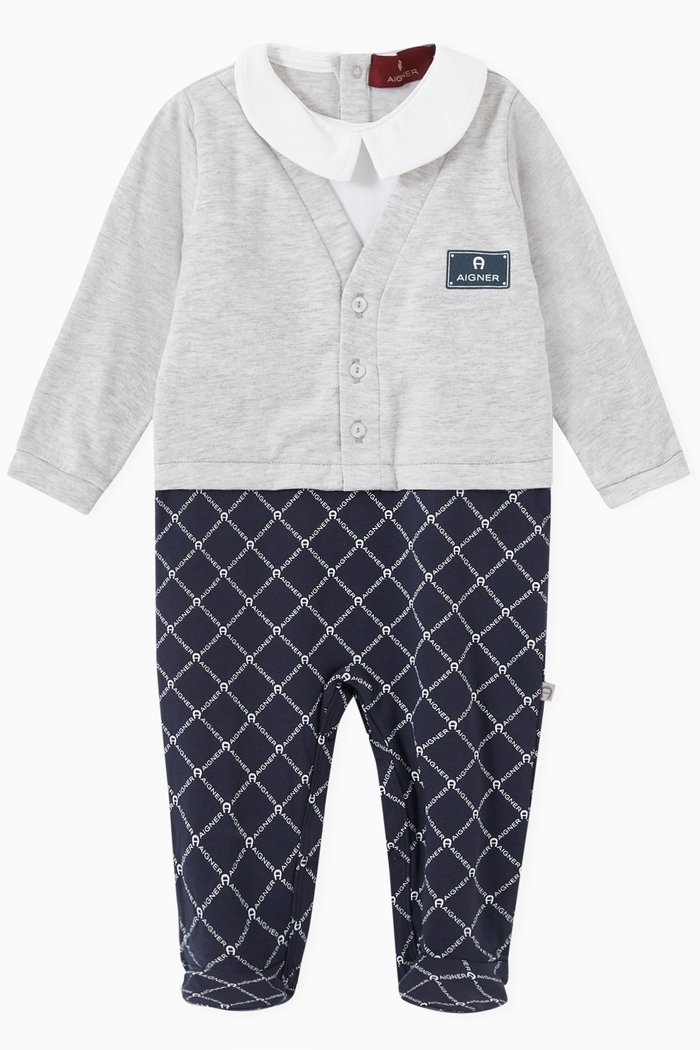 

Pyjama Bodysuit in Pima Cotton, Grey