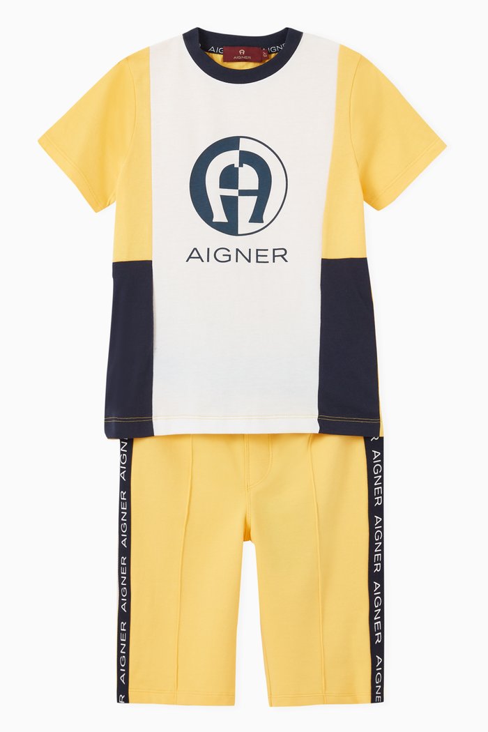 

Logo T-shirt and Shorts Set in Jersey, Yellow