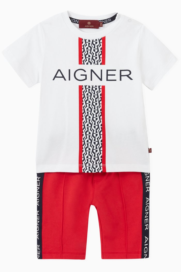 

Logo T-shirt and Shorts Set in Jersey, Red