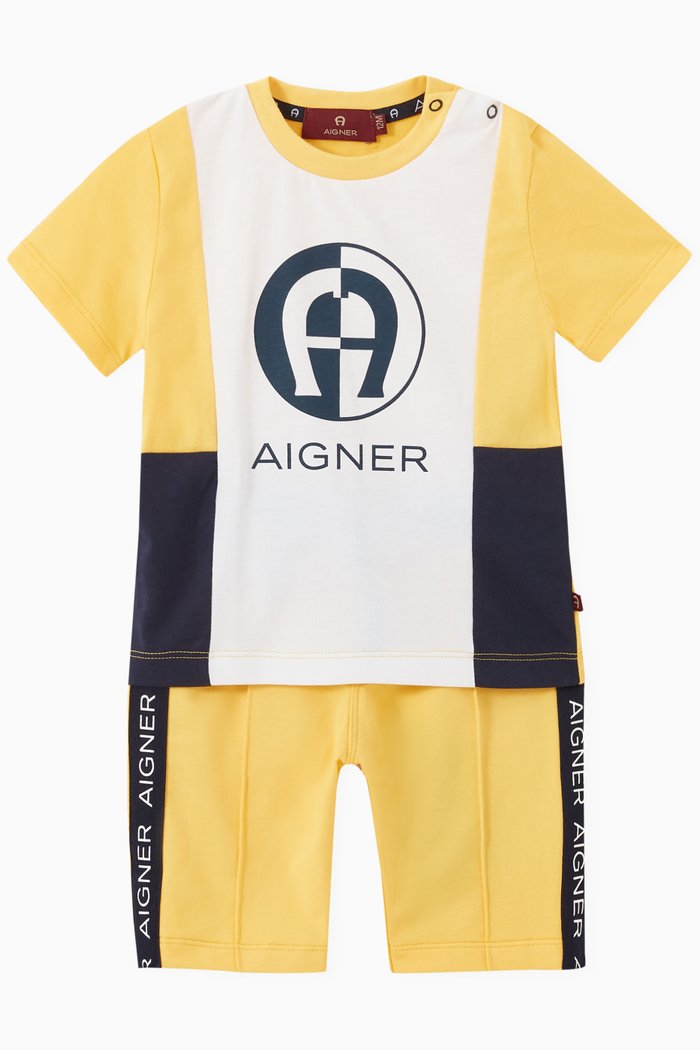 

Logo T-shirt and Shorts Set in Jersey, Yellow