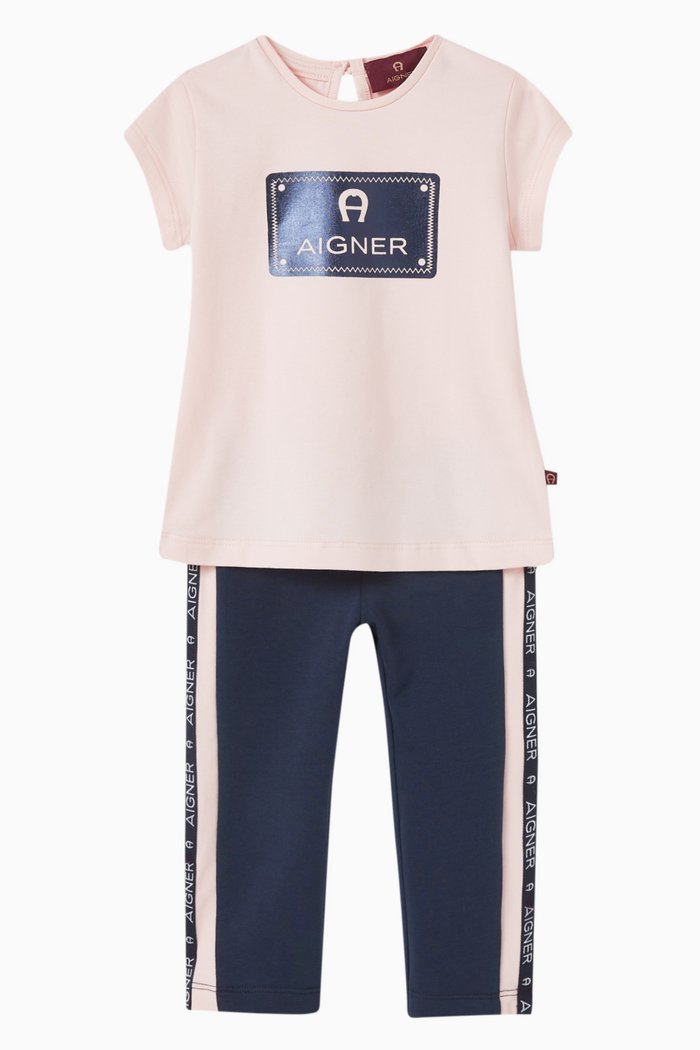 

Logo T-shirt & Leggings Set in Jersey, Multicolour