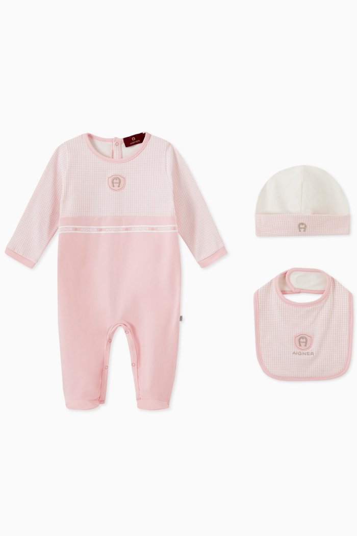 

Embroidered Babygrow in Cotton, Pink