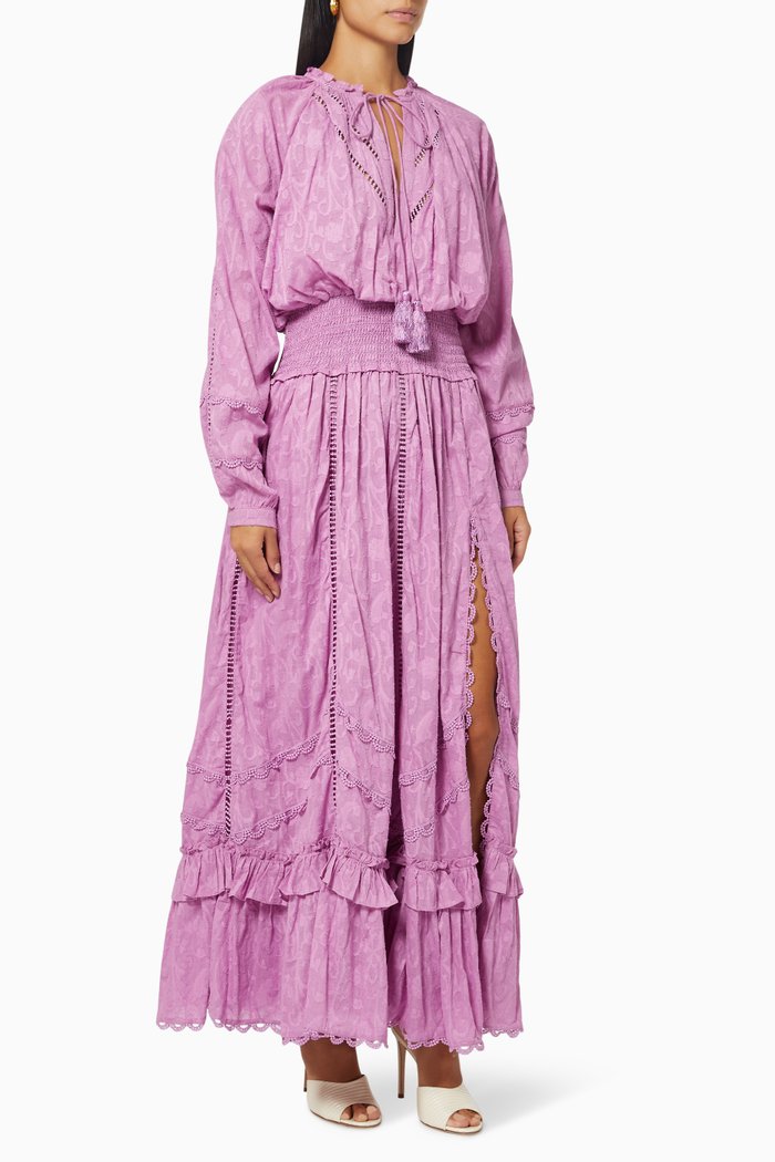 Mavi Maxi Dress in Cotton, Purple