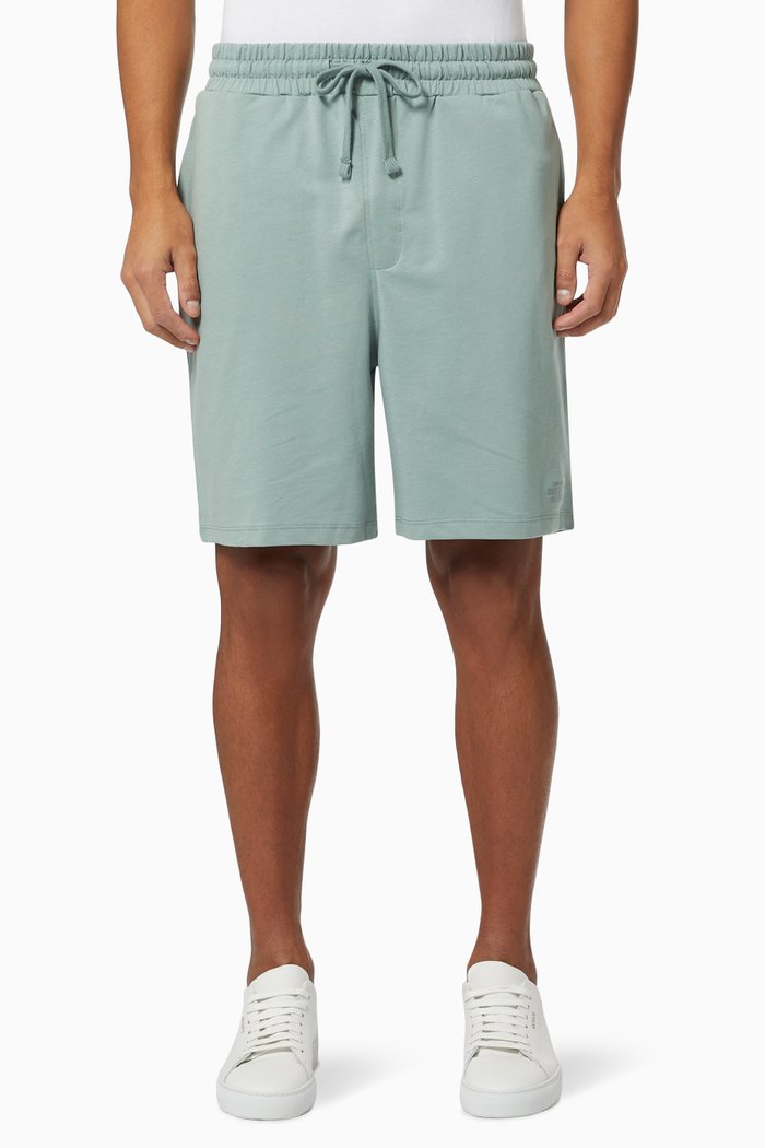 Loose Fit Swim Shorts in Organic Cotton, Green