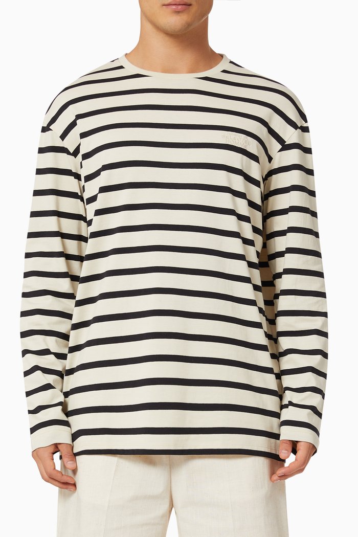 Stripes T-shirt in Organic Cotton, Neutral