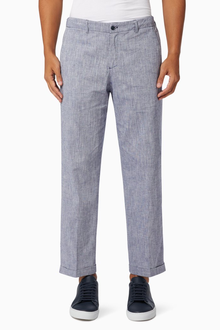 

Casual Trousers in Cotton, Blue