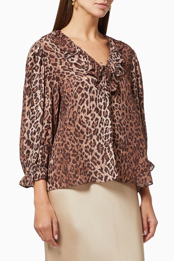 Aaliyah Top in Silk Blend, Brown