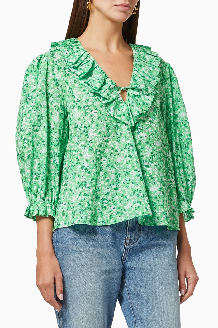 

Aaliyah Top in Cotton, Green