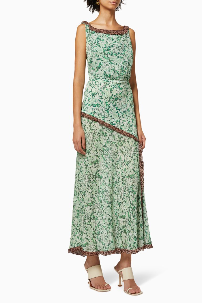 

Barrette Dress in Silk, Green