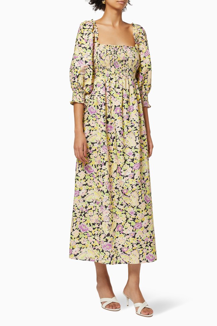

Saskia Floral Dress, Brown