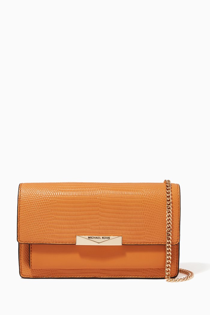 Extra Small Jade Crossbody Bag in Leather, Yellow